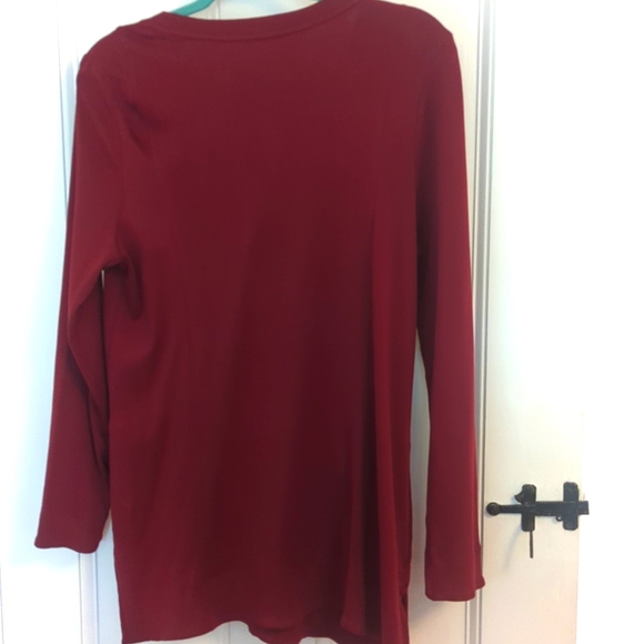 NWOT Chicos long sleeved 100% cotton stretchy tunic top. Chicos size 1 - Picture 4 of 4
